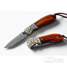 Damascus steel small Parrot folding pocket knife UD405149 
